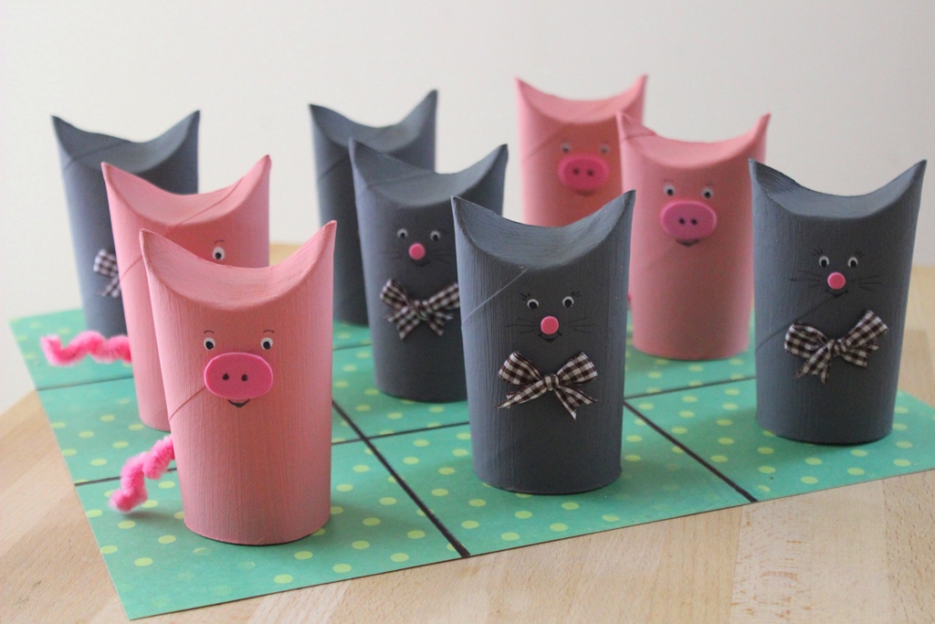 Macskák a malacok ellen: így készül a társasjáték papírgurigákból