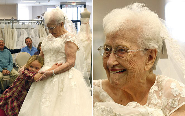 92 évesen kapta meg az esküvői álomruhát