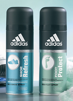 Adidas Shoe Refresh cipőspray és Foot Protect izzadásgátló, gombaölő és hűsítő lábspray